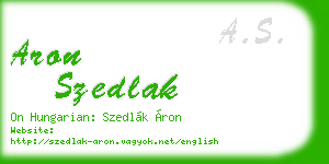 aron szedlak business card